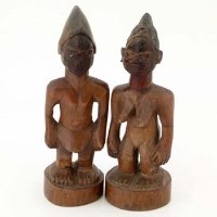Lot 88 - Ibeji pair of male and female figures