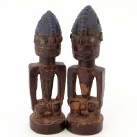 Lot 89 - Ibeji pair of male figures
