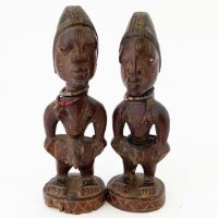Lot 90 - Ibeji pair of male figures