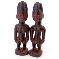 Lot 91 - Ibeji pair of male and female figures