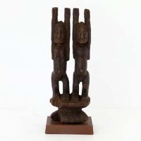 Lot 150 - Dogon hardwood figure group, Mali, of a male and