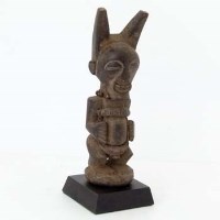 Lot 153 - Songye hardwood fetish horned male figure, Congo