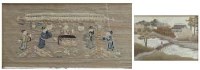 Lot 242 - Chinese needlework picture of a garden scene.