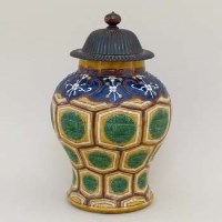 Lot 259 - Chinese susancai vase and rosewood cover