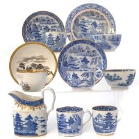 Lot 328 - Group of Miles Mason ware with one tea bowl probably Wolfe Mason and Locock Love birds pattern.