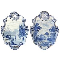 Lot 345 - Two blue and white Delft plaques.