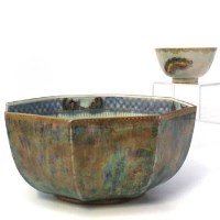 Lot 366 - Wedgwood lustre octagonal bowl and a small bowl.