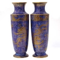 Lot 368 - Pair Wedgwood lustre vases