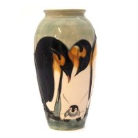 Lot 372 - Moorcroft Penguins Sally Tuffin vase.