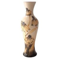 Lot 375 - Moorcroft Cone flower pattern vase boxed