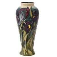 Lot 378 - Moorcroft Ruffled Velvet pattern vase boxed