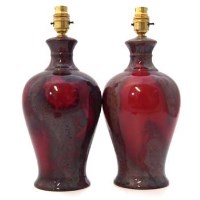Lot 398 - Pair of Royal Doulton Flambe vases