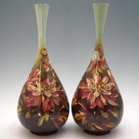 Lot 400 - Pair of Doulton Faience vases.