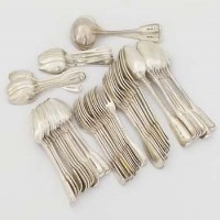 Lot 505 - Composite set of Georgian and Victorian silver