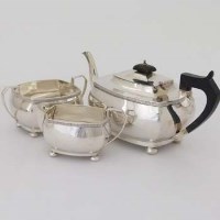 Lot 510 - Three piece silver tea set.