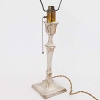 Lot 516 - Silver table lamp.