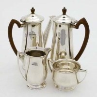 Lot 524 - Four piece silver coffee set.