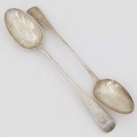 Lot 540 - Two silver gravy spoons