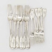 Lot 543 - Silver flatware, London 1881