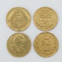 Lot 560 - Two Spanish escudos; two Portuguese 400 reis (4).