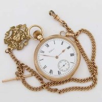 Lot 614 - Waltham 9ct gold open faced pocket watch with