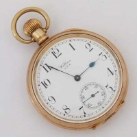 Lot 619 - Waltham gold plated pocket watch.