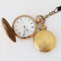 Lot 620 - Waltham gold plated Hunter pocket watch and a