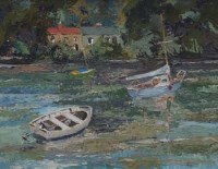 Lot 657 - Edward Rawlins, Ebb Tide, Newton Ferrers, oil.