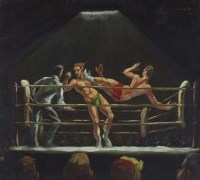 Lot 694 - Claude Pryor, The Drop Kick, oil.