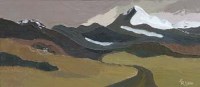 Lot 695 - Gwen Roberts, Winter in Snowdonia, oil.