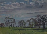 Lot 717 - Stephen Bone, April in the Park, oil.