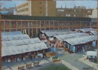 Lot 721 - Barry De More, Piece Hall Market, Halifax, acrylic.