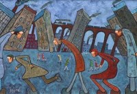 Lot 741 - Albert Barlow, You Can Run But You Can't Hide, acrylic.