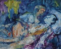 Lot 748 - J.L. Isherwood, Lady Chatterley's Lover VII, oil.