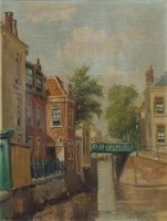 Lot 749 - Johannis Wyand Cornelis Cossaar, Dutch canal scene, oil.