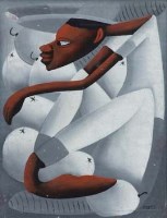Lot 761 - Laurent Casimir, Figural study, oil.
