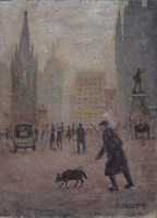 Lot 766 - After A. Valette, Albert Square, Manchester, oil.