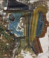 Lot 789 - Michael Turnbull, Lovers in the Park, oil.
