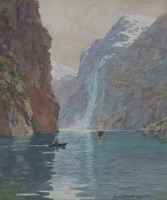 Lot 790 - A. Heaton Cooper, Geirangerfjord, Norway, watercolour.