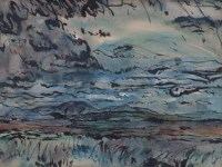 Lot 791 - W.W.G. Gillies, Rural landscape, mixed media.
