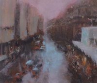 Lot 800 - Marc Grimshaw, Cross Street, Manchester, pastel.