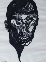 Lot 815 - Rodney Gladwell, Male portrait, gouache.