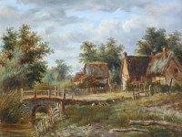 Lot 838 - Joseph Thors, Rural view, oil.