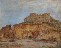 Lot 846 - W.J.J.C. Bond, Quarry below a Castle on the Island of Guernsey, Channel Islands, oil.