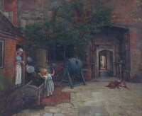Lot 849 - Edward R. Taylor, The Village Well, oil.