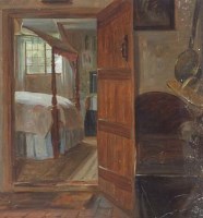Lot 867 - James Hayllar, Cottage interior, oil.