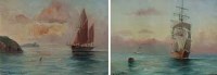 Lot 885 - Andrew J. Rees, Maritime scenes, oil (2).
