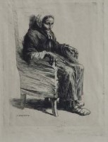 Lot 928 - L. Lhermitte, Madame Heseltine, etching.