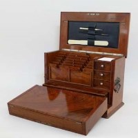 Lot 952 - Walnut writing compendium.