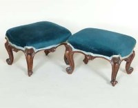 Lot 956 - A pair of Victorian rosewood footstools